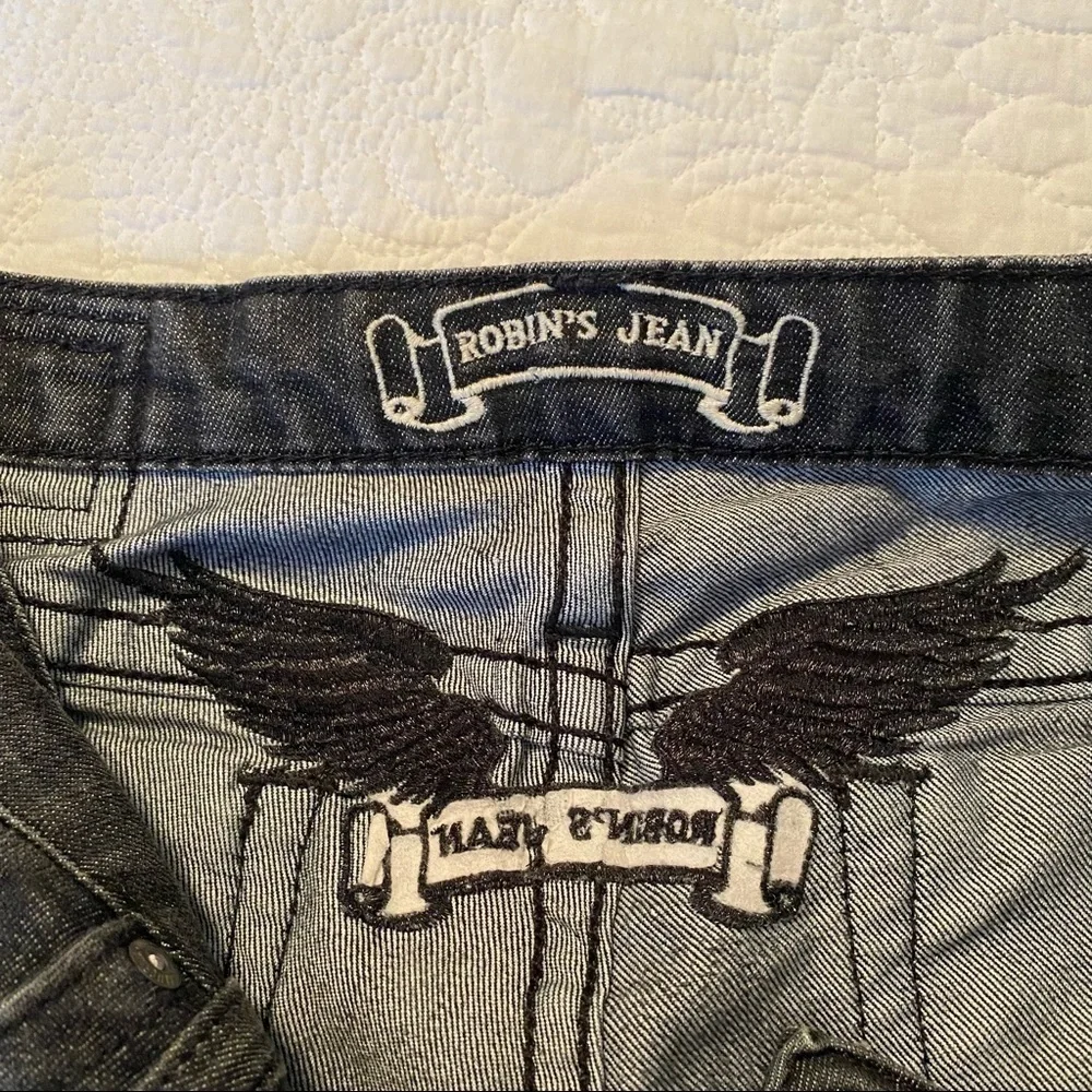 Robin’s Jean Angel Embroidered Leather Trim Bootcut Jeans - 26_4